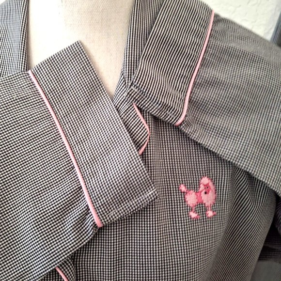 💰SOLD💰Poodle PJs Charter Club Black & White 100% Cotton Woven - Picture 4 of 7